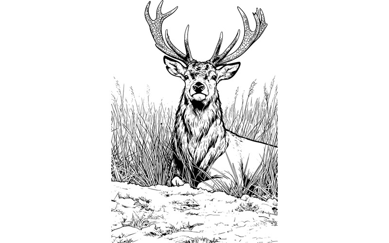 Deer Snow Covered Land Illustration - Features Image 2