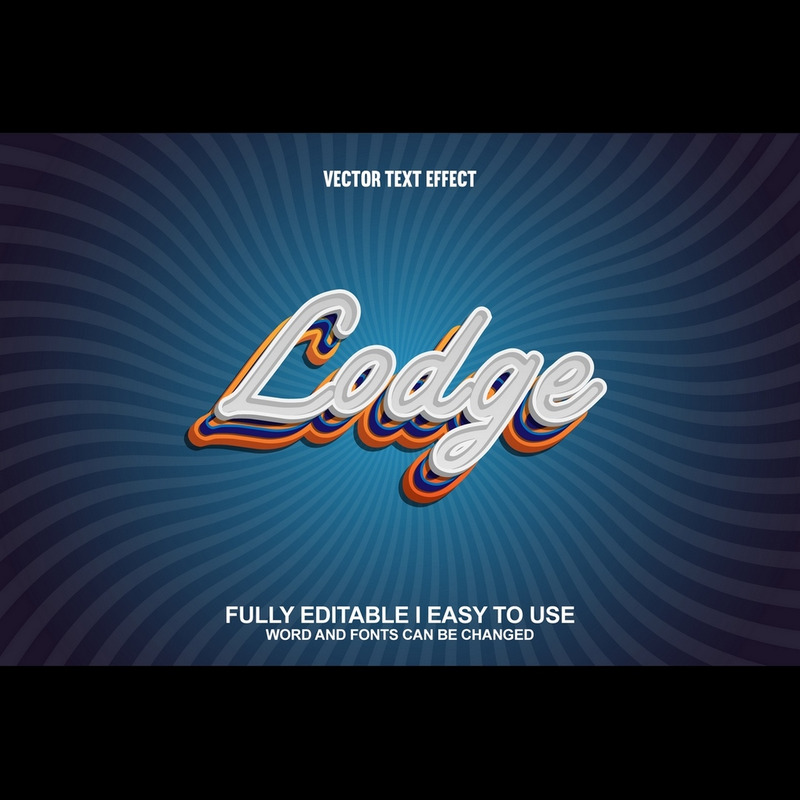 Lodge Fully Editable Vector 3D Text Effect - Features Image 1