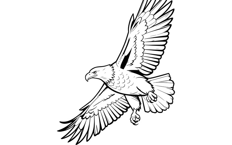 Örn med gul näbb flyger i luften (AI-illustrationsbild + vektorgrafik) - Features Image 2