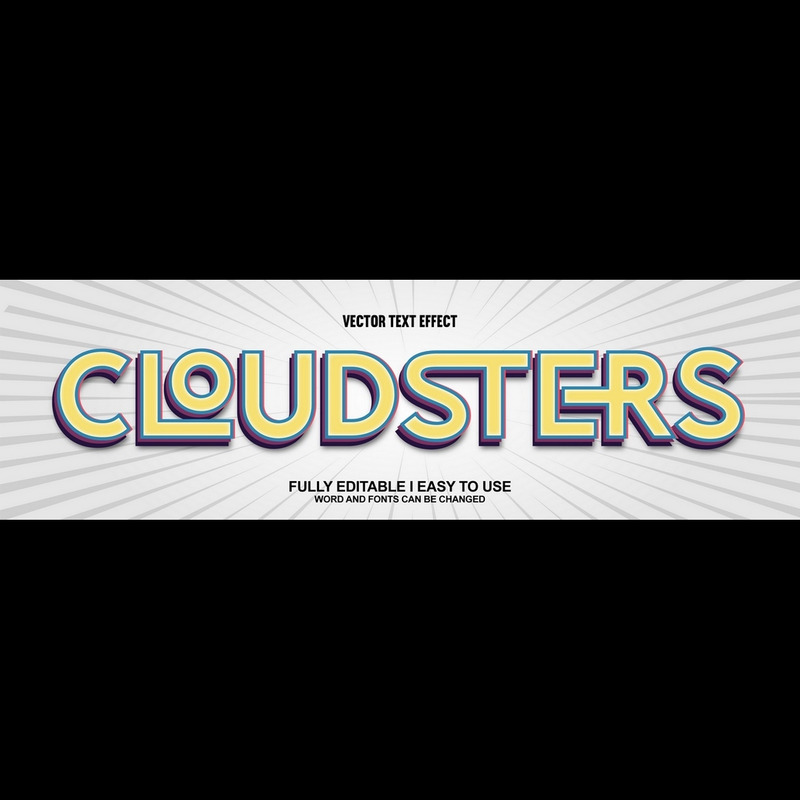 Cloudsters helt redigerbar vektor 3D-texteffekt - Features Image 1