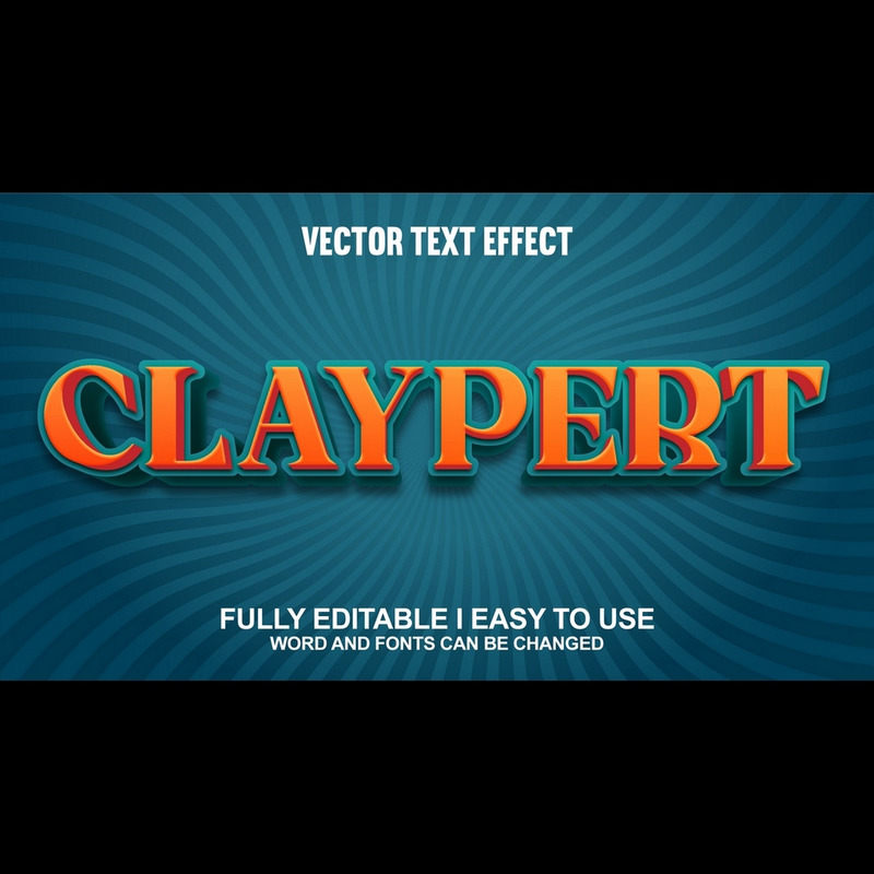Claypert helt redigerbar vektor 3D texteffekt - Features Image 1