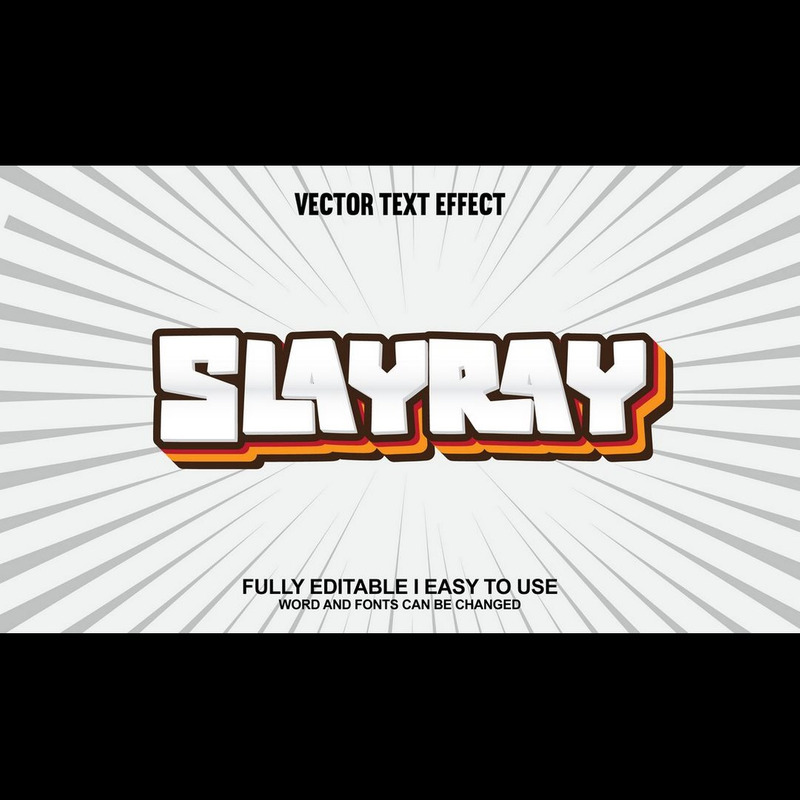 Slayray helt redigerbar vektor 3D-texteffekt - Features Image 1