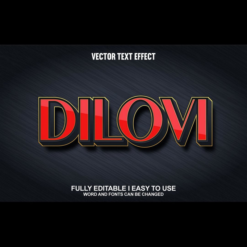 Dilovi helt redigerbar vektor 3D-texteffekt - Features Image 1