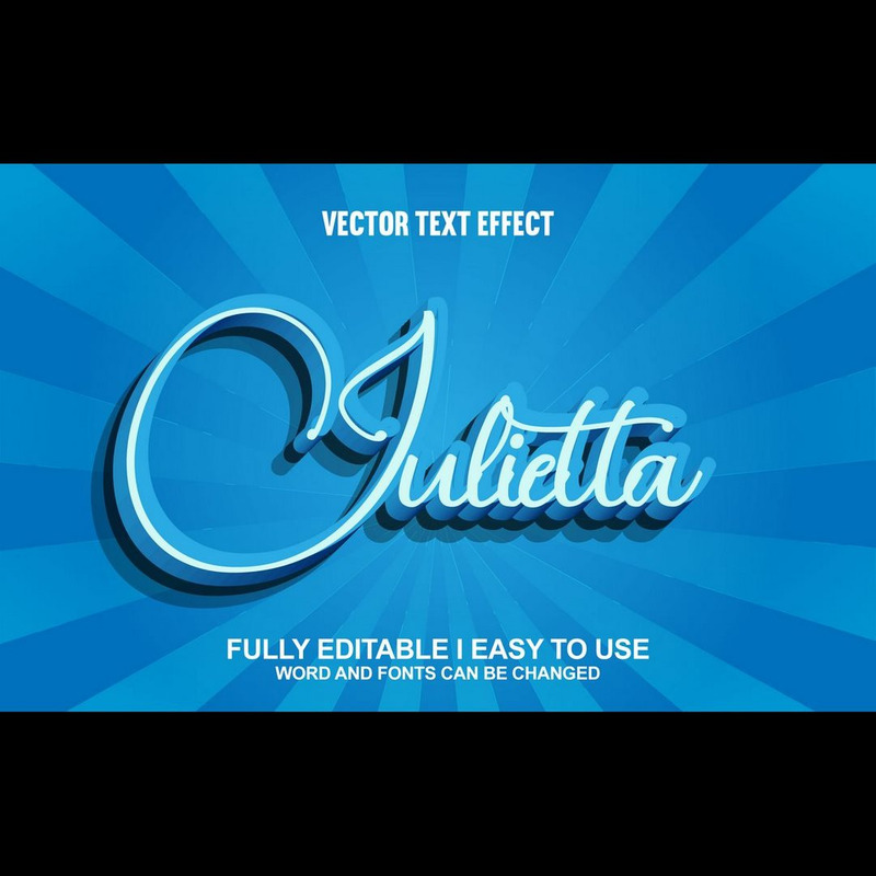 Julietta Fully Editable Vector 3D Text Effect - Features Image 1