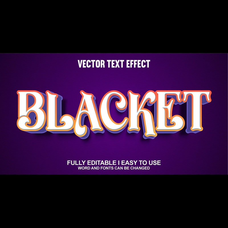 Blacket Fully Editable Vector 3D Text Effect - Features Image 1