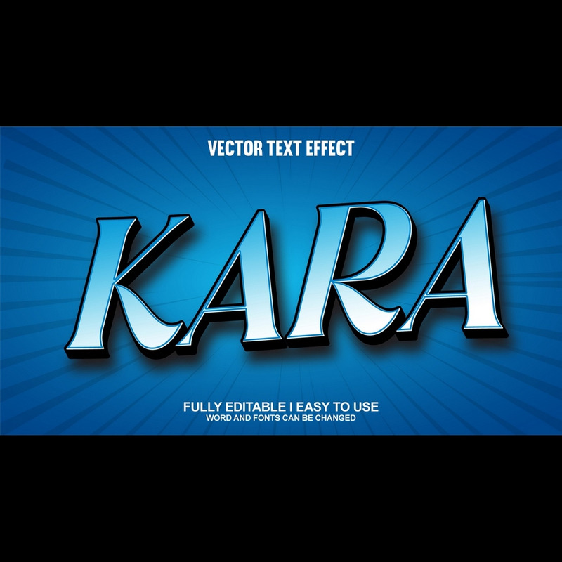 Kara Fully Editable Vector 3D Text Effect - Features Image 1
