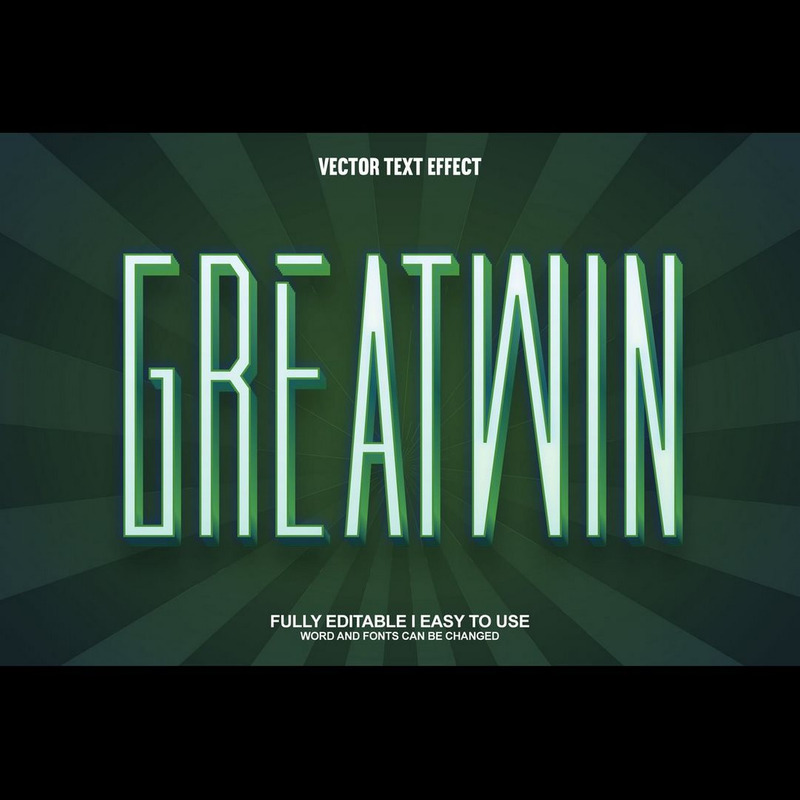 Greatwin helt redigerbar vektor 3D-texteffekt - Features Image 1