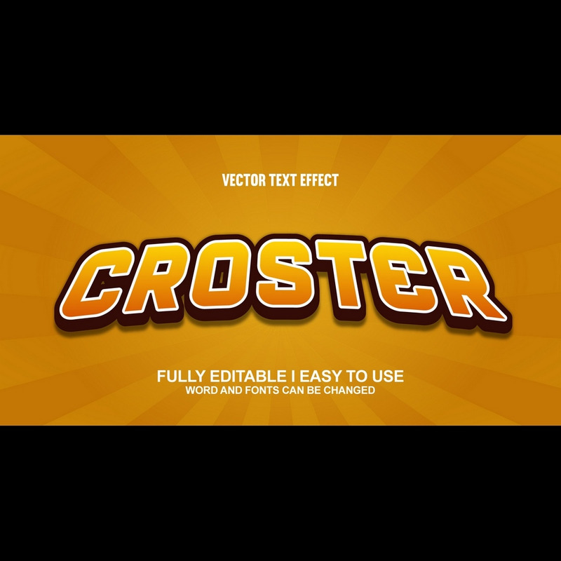 Croster helt redigerbar vektor 3D-texteffekt - Features Image 1