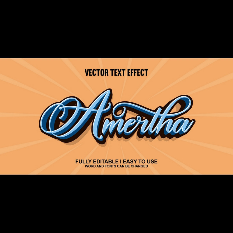 Amertha helt redigerbar vektor 3D-texteffekt - Features Image 1