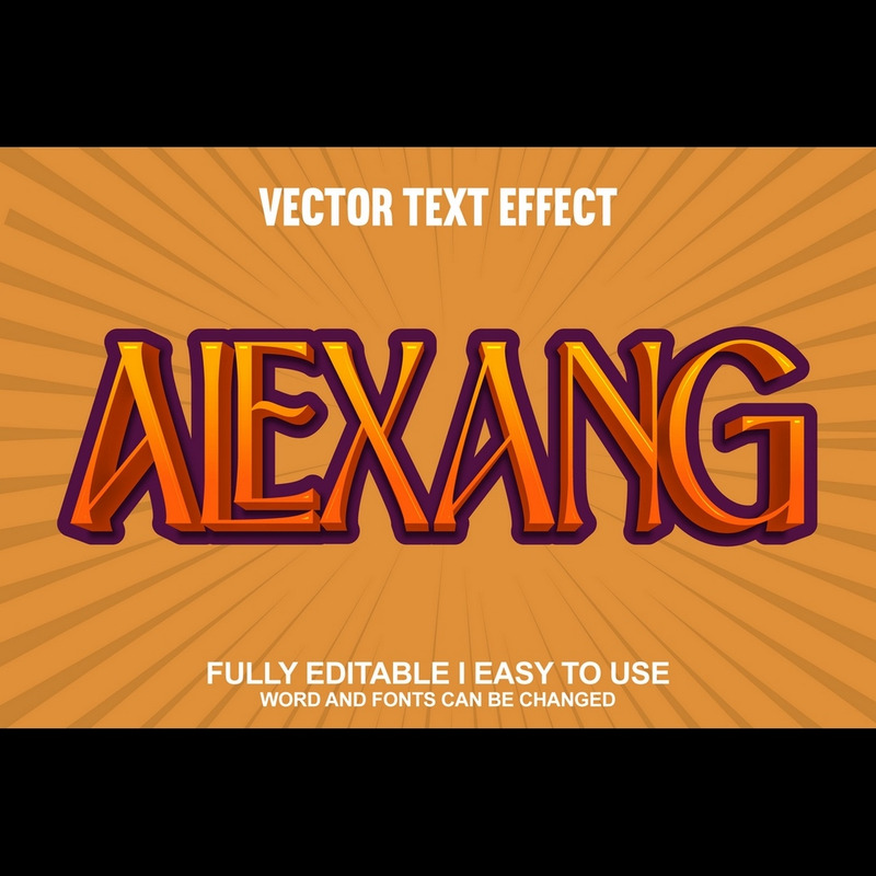 Alexang helt redigerbar vektor 3D-texteffekt - Features Image 1