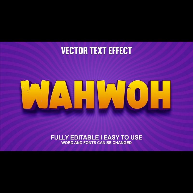 Wahwoh helt redigerbar vektor 3D-texteffekt - Features Image 1