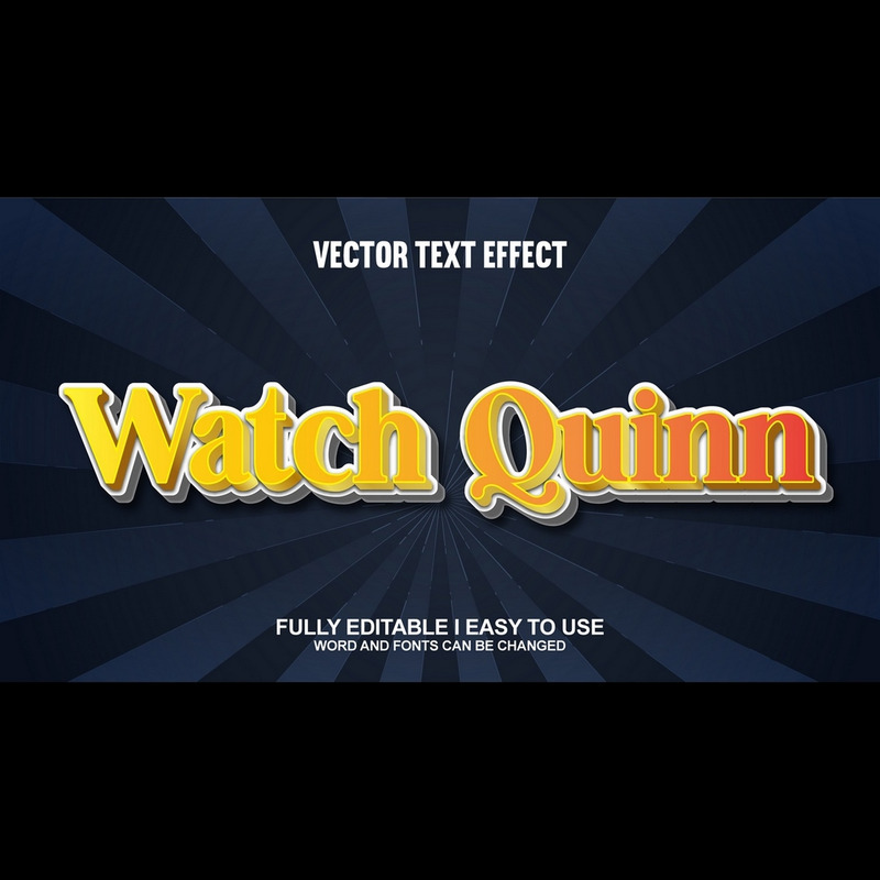 Titta på Quinn helt redigerbar vektor 3D-texteffekt - Features Image 1