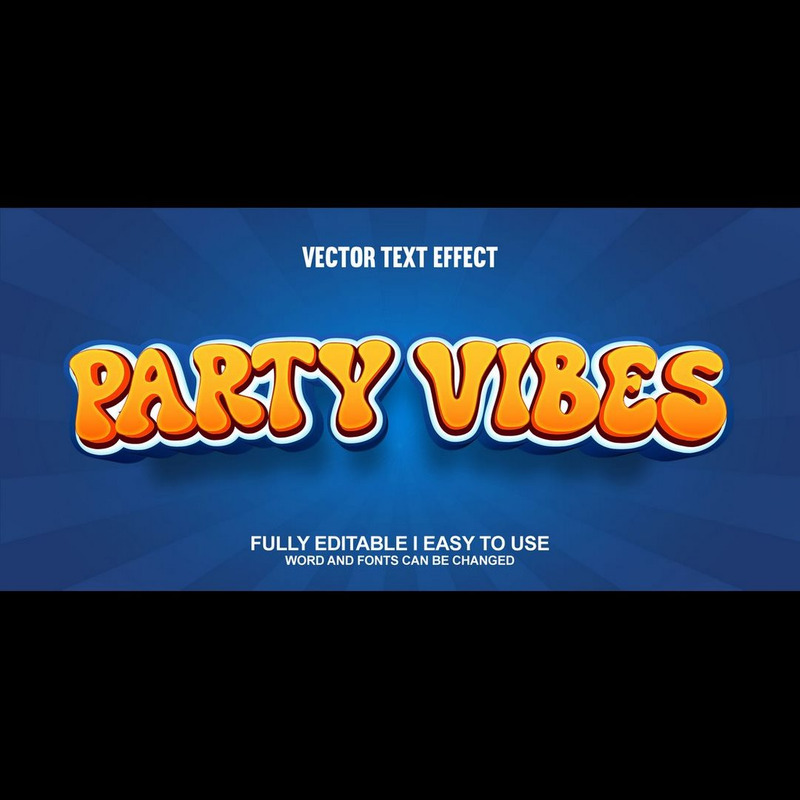 Party Vibes Volledig bewerkbaar vector 3D-texteffect - Features Image 1