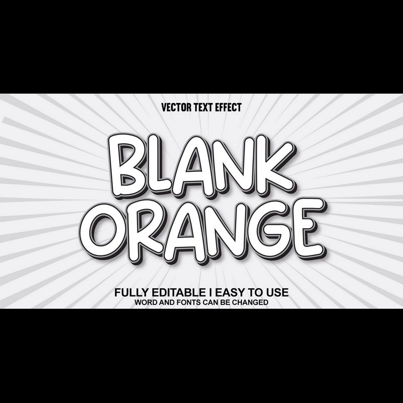 Tom orange helt redigerbar vektor 3D-texteffekt - Features Image 1