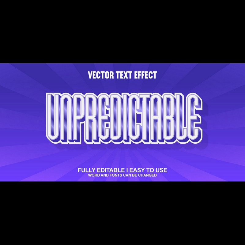 Unpredictable Fully Editable Vector 3D Text Effect - Features Image 1