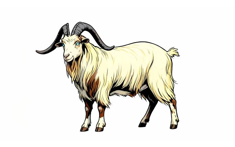Illustrazione di un fumetto di una pecora bighorn - Caratteristiche Immagine 1