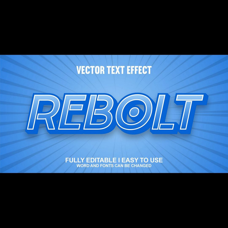 Rebolt Fully Editable Vector 3D Text Effect - Features Image 1