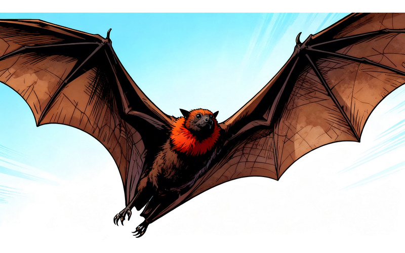 Bellissimo pipistrello volante (illustrazione di immagini AI + grafica vettoriale) - Caratteristiche Immagine 2