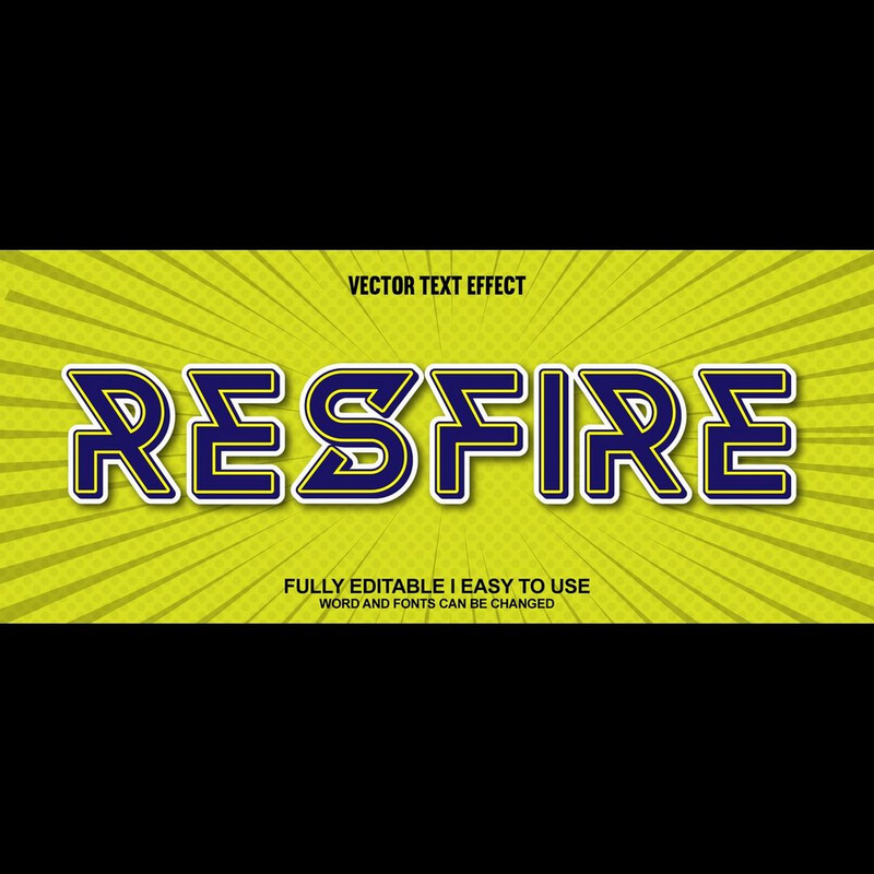 Resfire Полностью редактируемый векторный 3D текстовый эффект - Features Image 1