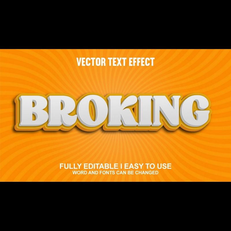 Broking helt redigerbar vektor 3D-texteffekt - Features Image 1
