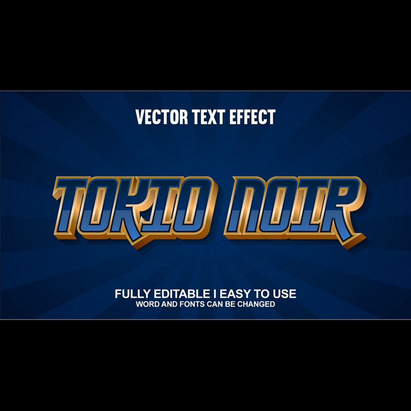 Tokio Noir helt redigerbar vektor 3D-texteffekt - Features Image 1