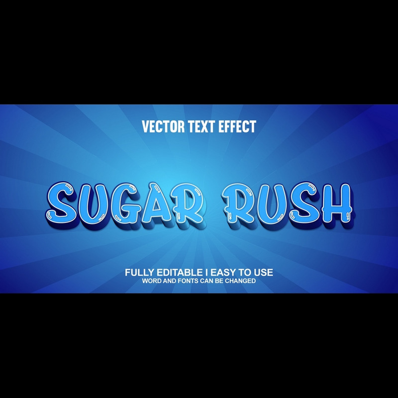 Sugar Rush Fully Editable Vector 3D Text Effect - Features Image 1