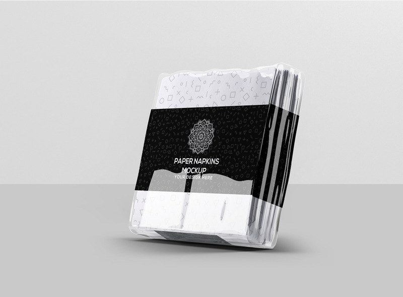 Napkins Square Paper Napkins Mockup TemplateMonster
