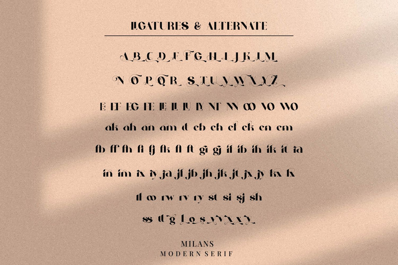 Milans_Typeface Modern Serif - Features Image 10