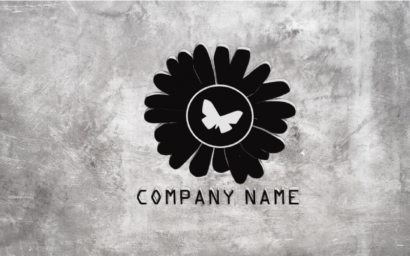 Flower and butterfly Vector Logo Design Template