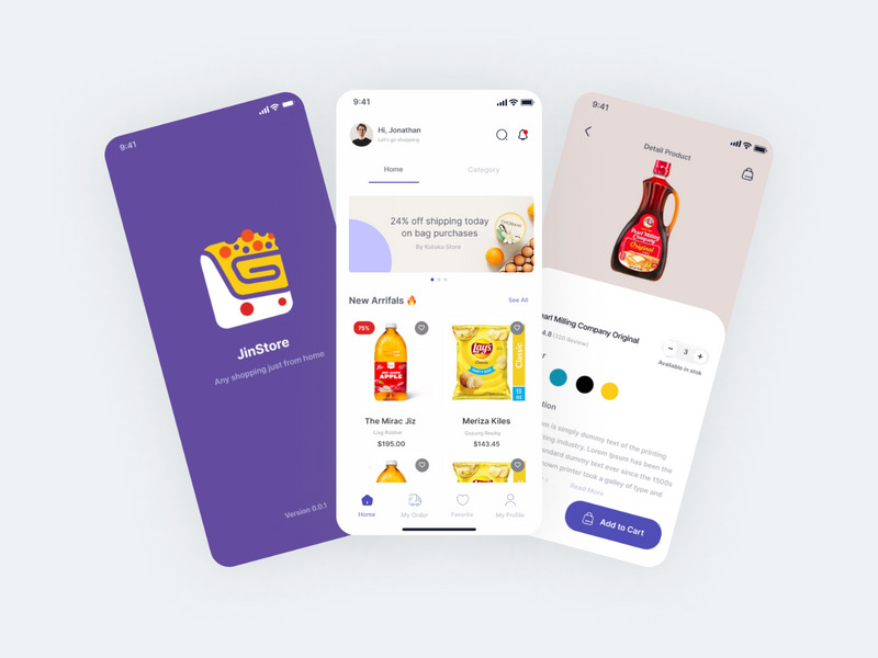 JinStore - Moderna minimalistiska appdesignmallar för e-handel - Features Image 1