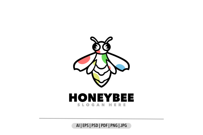 Logo de contour d'art de ligne de mascotte d'abeille - Caractéristiques de l’image 1