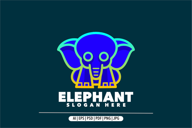 Design de logotipo moderno gradiente de linha de elefante - Features Image 1