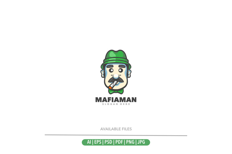 Mafia cute green mascot logo - Features Image 1