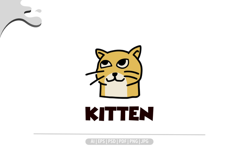 Design de logotipo simples retrô de gatinho gato - Features Image 1
