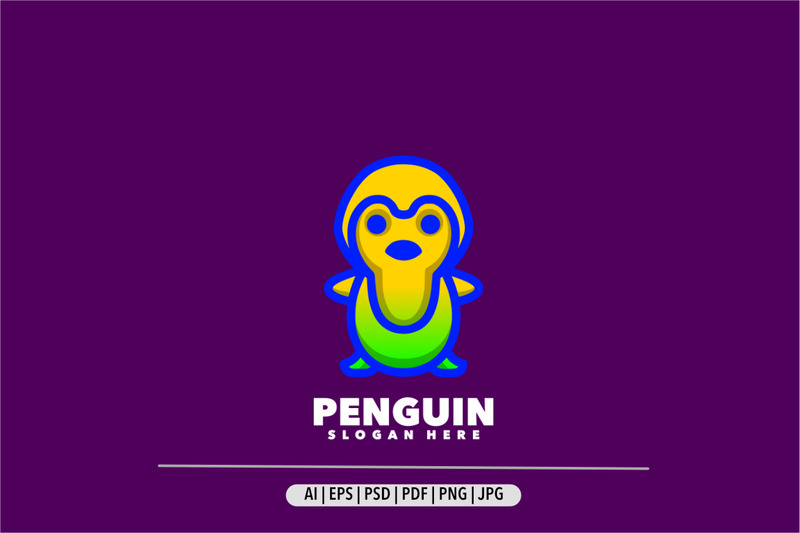 Penguin gradient colorful logo design - Features Image 1