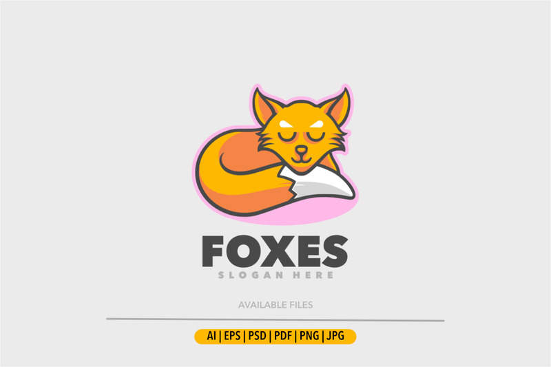 Fox-Schlaf-Cartoon-Maskottchen-Logo-Design - Eigenschaften Bild 1