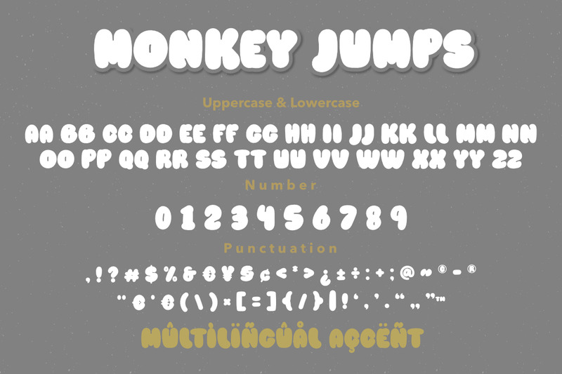 Monkey Jumps – Playful Bubble Display Font - Features Image 2