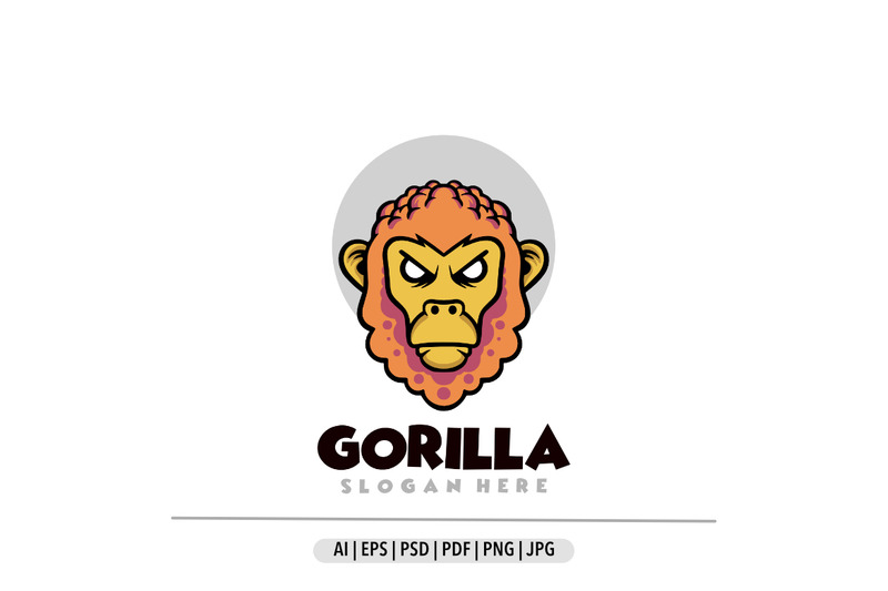 Logo de dessin animé tête de singe mignon - Caractéristiques de l’image 1