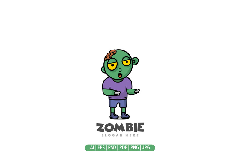 Modello di logo della mascotte dei bambini zombie - Caratteristiche Immagine 1