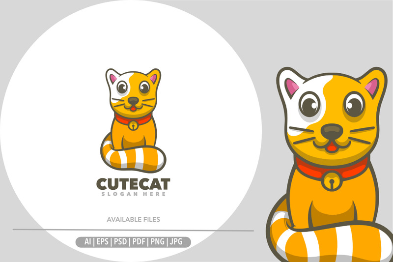 Cat cute animal cartoon logo - Features Image 1