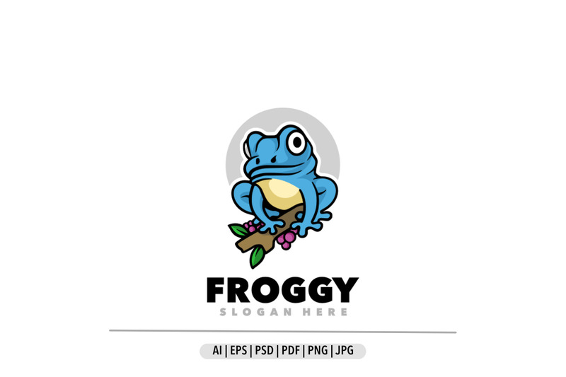 Design-Vorlage für das Logo des Frosch-Maskottchens - Eigenschaften Bild 1