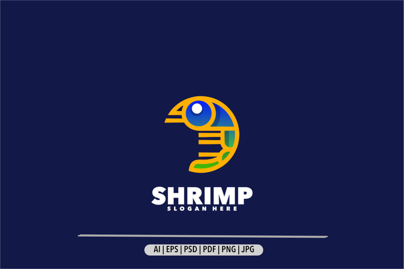 Diseño divertido del logo degradado de camarones. - Características Imagen 1