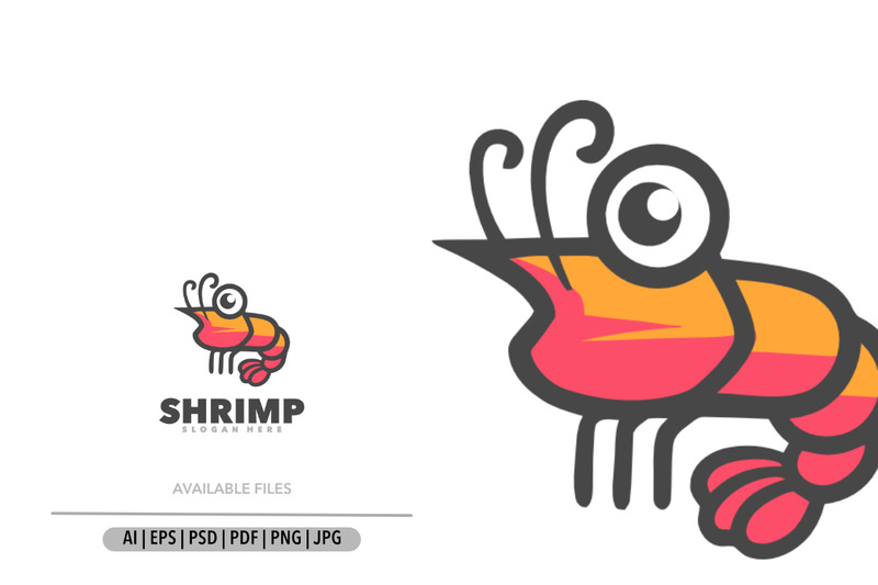 Logotipo de desenho animado de mascote engraçado de camarão - Features Image 1