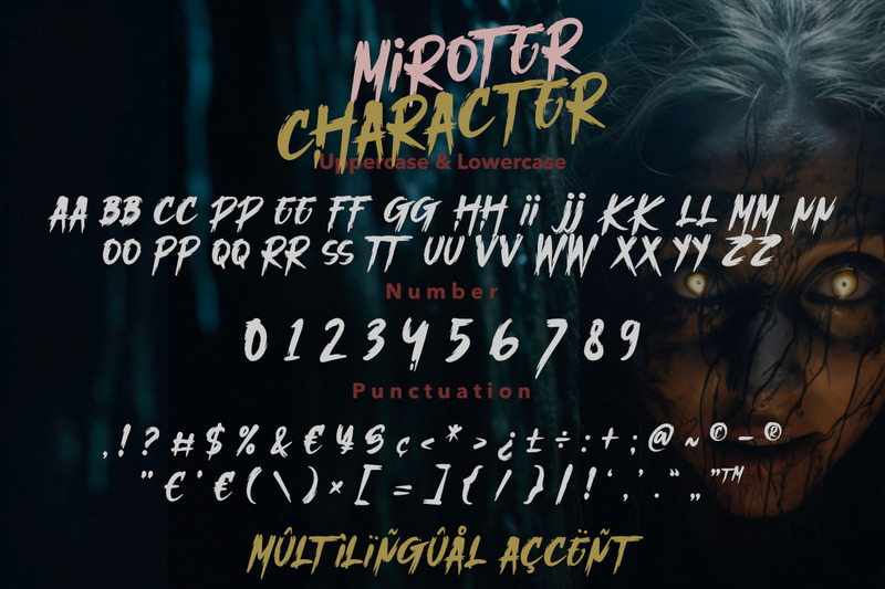 Miroter – czcionka wyświetlająca horror pędzla - Obraz funkcji 5