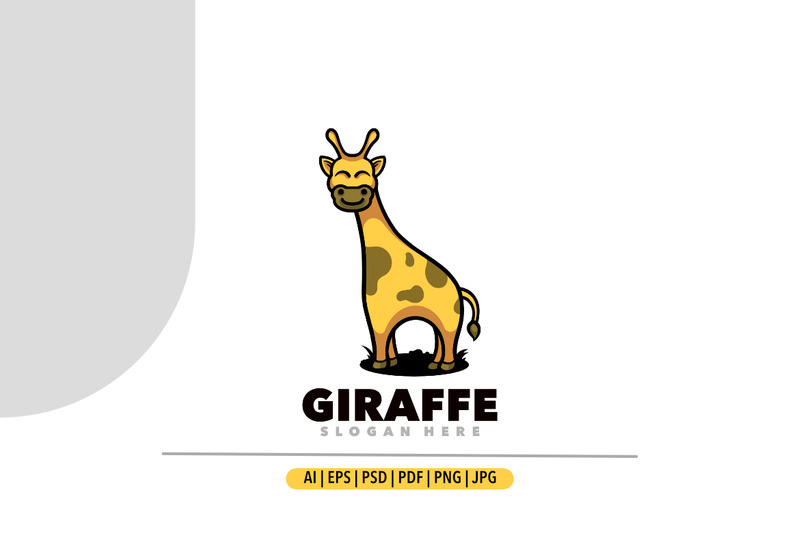 Giraffe maskot tecknad logotyp illustration design - Features Image 1