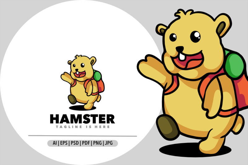 Söt hamster maskot tecknad illustration design - Features Image 1