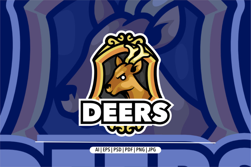 Deer mascot logo sport design template - Features Image 1