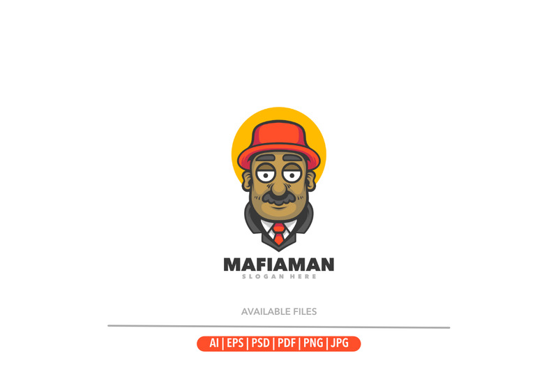 Boss mafia man söt logotyp mall - Features Image 1