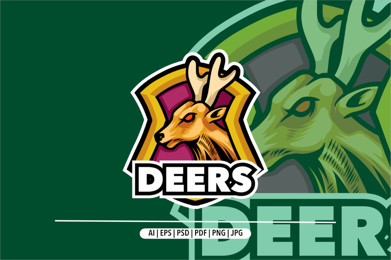 Hirsch-Maskottchen-Logo-Design für den Sport - Eigenschaften Bild 1