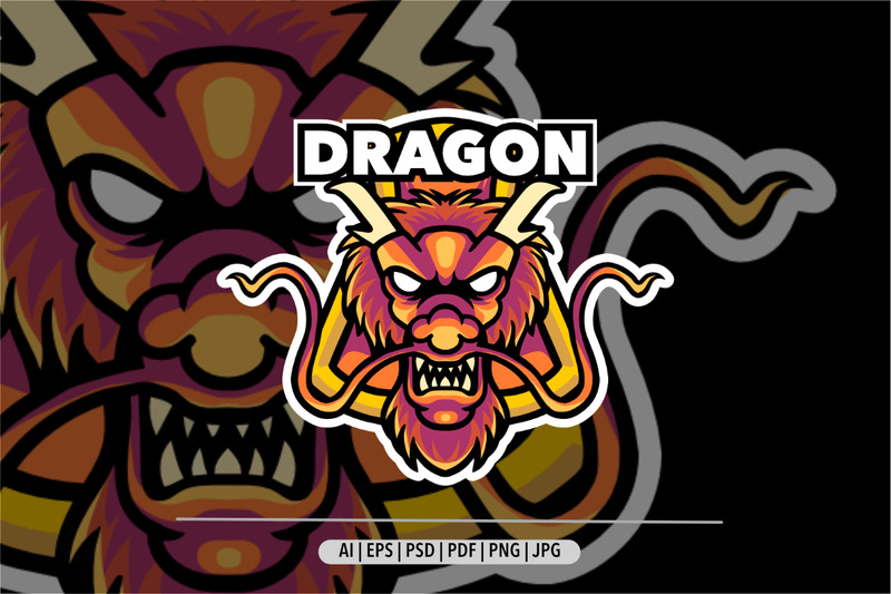 Drachen-Maskottchen-Logo-Design für Sport und Gaming - Eigenschaften Bild 1